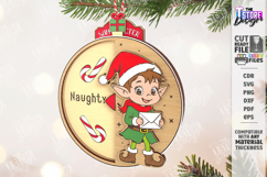 Santa Meter Ornament Laser Cut| Christmas Tree Toy |Xmas SVG Product Image 1