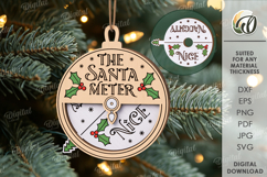 Santa Meter Ornaments Bundle Lasercut. Christmas Decor SVG Product Image 3