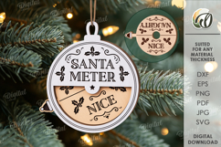 Santa Meter Ornaments Bundle Lasercut. Christmas Decor SVG Product Image 8
