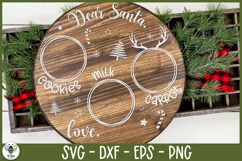 Dear Santa SVG design being shown on a round Christmas tray