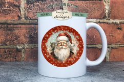 Rustic Santa Wind Spinner Sublimation Design | Round PNG Product Image 3
