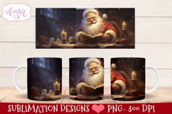 Santa mug PNG template for sublimation | Christmas mug PNG Product Image 1