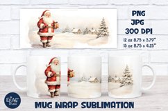 Christmas Mug Sublimation with Santa Claus for 12 and 15 OZ Mugs. Compatible with Cricut Mug Press