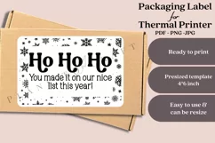 santa nice list christmas packaging label for thermal printer ready to print instant download