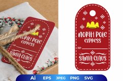 North Pole Express with Christmas Bell for Tag Design Product Image 1