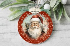 Rustic Santa Wind Spinner Sublimation Design | Round PNG Product Image 4