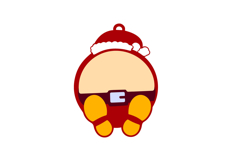 Round Santa Ornament with Name Place Laser Cut SVG Product Image 2