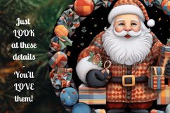 Santa Round Christmas Ornaments Bundle / PNG / 300 DPI Product Image 3