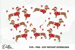 Santa Paws Christmas Starbucks Hot Cup Wrap SVG Vector 16oz Product Image 2
