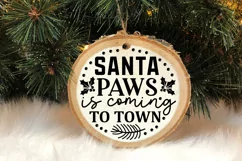 Santa paws is coming to SVG, Christmas dog Round SVG Design Product Image 2