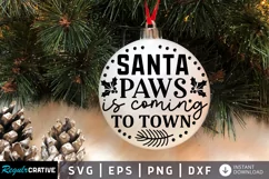 Santa paws is coming to SVG, Christmas dog Round SVG Design Product Image 1