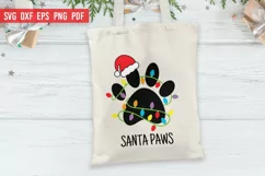 Santa Paws SVG | Christmas SVG | Dog Paw Print SVG Product Image 2