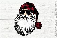 Santa face PNG, Santa with sunglasses design Product Image 1