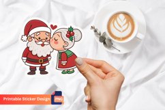 Santa And Mrs Claus Romantic Sign Sticker, Christmas couple Product Image 1