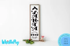 Santa Please Stop Here Svg Christmas Porch Sign Svg Product Image 1