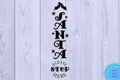 Santa Please Stop Here Svg Christmas Porch Sign Svg Product Image 2