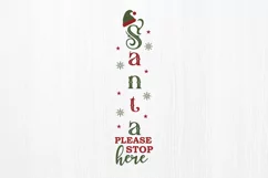 Santa please stop here SVG, Christmas Porch Sign SVG Design Product Image 2