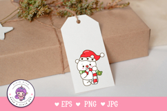 Polar bear wear holding Christmas candy kawaii clipart Product Image 2