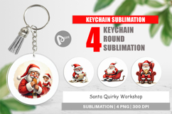 Santa's Quirky Workshop Keychain Product Image 1