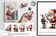 Santa's Quirky Workshop Digital Paper Product Image 1