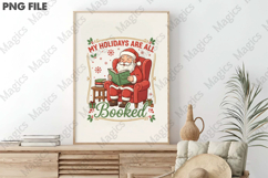 Santa Reading Books Christmas PNG Product Image 3