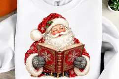 Santa Reading Christmas Cozy Book Lover Vintage Holiday PNG Product Image 2