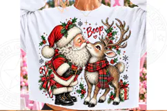 Santa Reindeer Boop Cute Vintage Christmas PNG Product Image 1