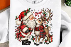 Santa Reindeer Boop Cute Vintage Christmas PNG Product Image 2