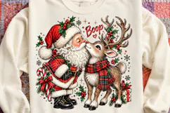 Santa Reindeer Boop Cute Vintage Christmas PNG Product Image 4