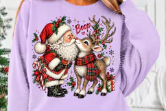 Santa Reindeer Boop Cute Vintage Christmas PNG Product Image 5