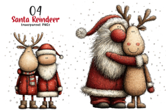 Santa Reindeer Christmas Clipart Product Image 1