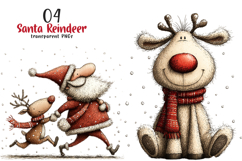 Santa Reindeer Christmas Clipart Product Image 1