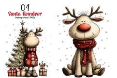 Santa Reindeer Christmas Clipart Product Image 1