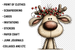 Santa Reindeer Christmas Clipart Product Image 2