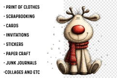 Santa Reindeer Christmas Clipart Product Image 2