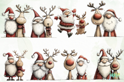 Santa &amp; Reindeer Christmas Clipart Product Image 8