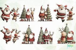 Santa &amp; Reindeer Christmas Clipart Product Image 7