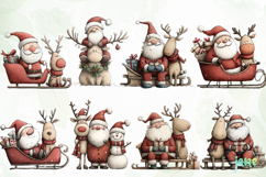 Santa &amp; Reindeer Christmas Clipart Product Image 4