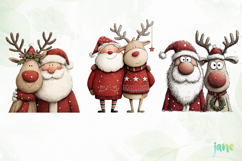 Santa &amp; Reindeer Christmas Clipart Product Image 2