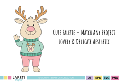 Holiday pastel illustrations for cards and planners