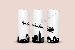 santa reindeer sleigh christmas winter skinny tumbler sublimation design for 20oz and 30oz skinny tumbler sublimation wrap