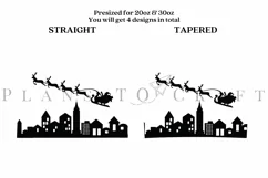santa reindeer sleigh christmas winter skinny tumbler sublimation design for 20oz and 30oz skinny tumbler sublimation wrap