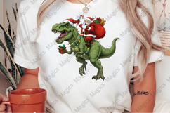 Santa Riding Dinosaur Christmas PNG Product Image 2