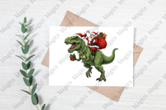 Santa Riding Dinosaur Christmas PNG Product Image 3