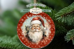 Rustic Santa Wind Spinner Sublimation Design | Round PNG Product Image 2
