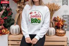 Santa's Bro SVG | Christmas Round Sign SVG | Xmas SVG Product Image 4