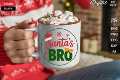 Santa's Bro SVG | Christmas Round Sign SVG | Xmas SVG Product Image 5
