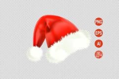 Santa Hat PNG Red Isolated on Transparent Background Product Image 2