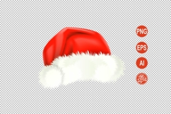 Christmas Santa Hat PNG Isolated Clipart for Holiday Designs Product Image 2