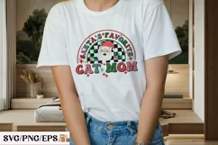 Santa's Favorite Cat Mom, Christmas PNG Design Product Image 2